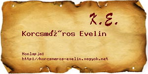 Korcsmáros Evelin névjegykártya