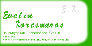 evelin korcsmaros business card