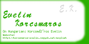 evelin korcsmaros business card